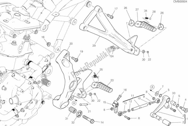 Todas las partes para Reposapiés, Izquierda de Ducati Supersport Thailand 950 2019